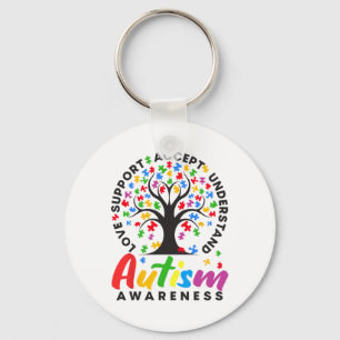 Autism Awareness Love Support Accept Understand Au Key Ring