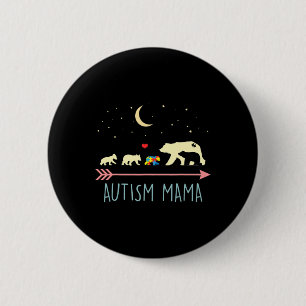 Autism Awareness Mama Bear 4 Cubs Autism Mama 6 Cm Round Badge