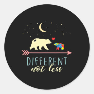 Autism Awareness - Mama Bear Different Not Less Classic Round Sticker