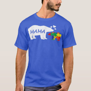 Autism Awareness Mama Bear Puzzle Piece Autistic M T-Shirt