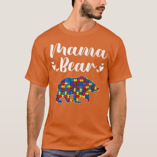 Autism Awareness Mama Bear Puzzle Piece Autistic M T-Shirt