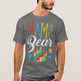 Autism Awareness Mama Bear Puzzle Piece Premium T-Shirt