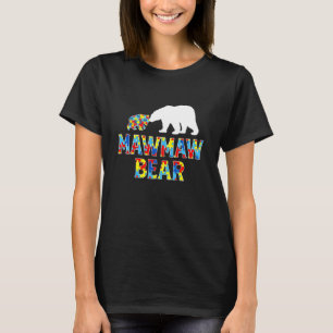 Autism Awareness Mawmaw Bear Puzzle Support Autist T-Shirt