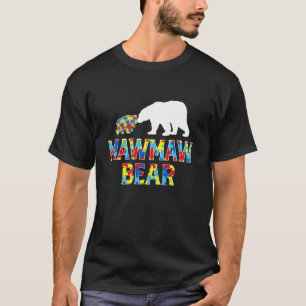 Autism Awareness Mawmaw Bear Puzzle Support Autist T-Shirt
