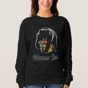 Autism Awareness Memaw Bear Puzzle Support Autisti Sweatshirt