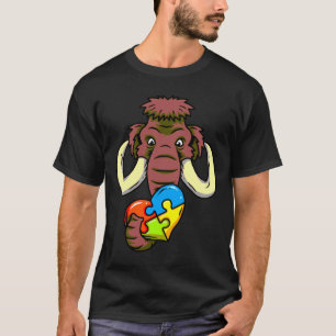 Autism Awareness Men Autism Ribbon Mammoth Autism T-Shirt