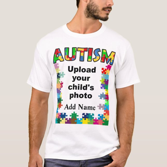 Autism Awareness Mens Shirt Puzzle Frame Customise (Front)