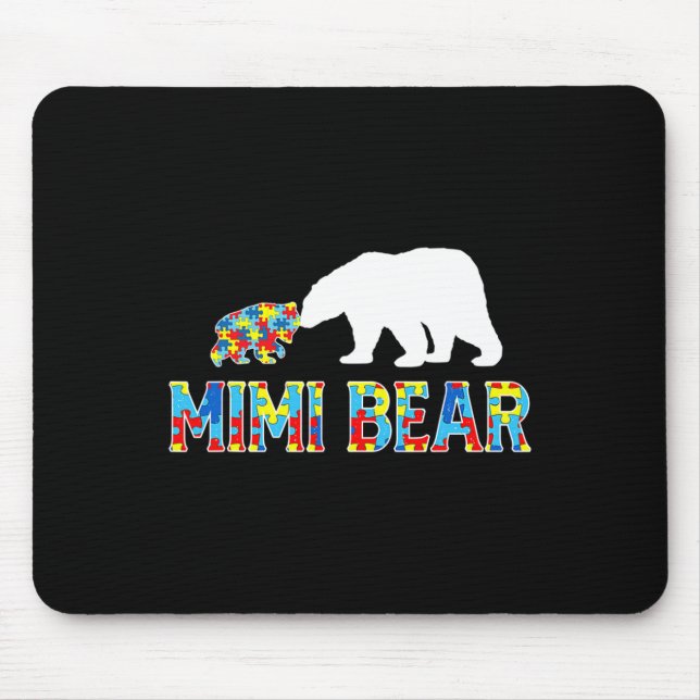 Autism Awareness Mimi Bear Puzzle Support Autistic Mouse Mat (Front)