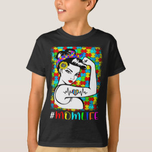 Autism Awareness Mom Life Warrior Autistic Mother T-Shirt
