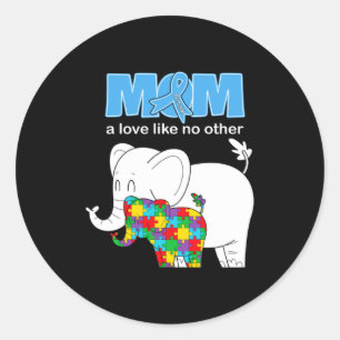 Autism Awareness Mom Love Proud Autistic Son Daugh Classic Round Sticker