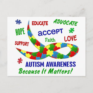 AUTISM AWARENESS MONTH APRIL POSTCARD