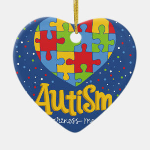 autism awareness month ceramic tree decoration