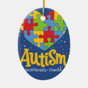autism awareness month ceramic tree decoration