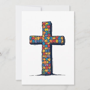 Autism Awareness Month Christ Religion Jesus  Holiday Card