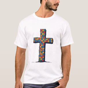 Autism Awareness Month Christ Religion Jesus  T-Shirt