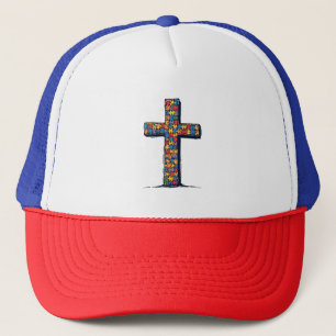 Autism Awareness Month Christ Religion Jesus  Trucker Hat