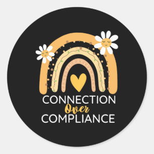 Autism Awareness Month Connection Over Compliance Classic Round Sticker