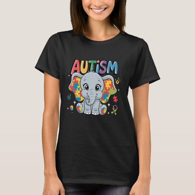 Autism Awareness Month Differences Elephant T-Shirt (Front)