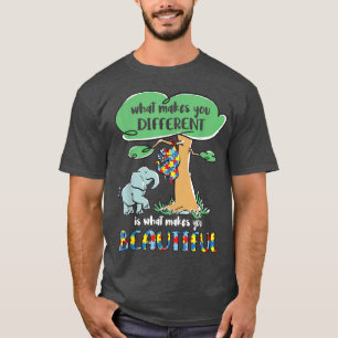 Autism Awareness Month Elephant what makes you dif T-Shirt
