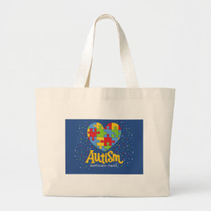 autism awareness month large tote bag