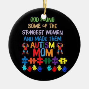 Autism Awareness Month Mum Mother Rainbow Ceramic Tree Decoration