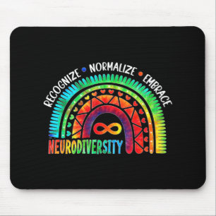 Autism Awareness Month Neurodiversity Rainbow Tie  Mouse Mat