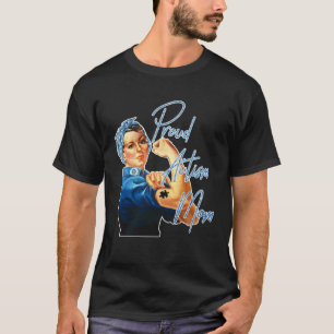 Autism Awareness Month Proud Autism Mum Blue Rosi T-Shirt