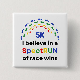 Autism Awareness Month Race Run Marathon Running 15 Cm Square Badge