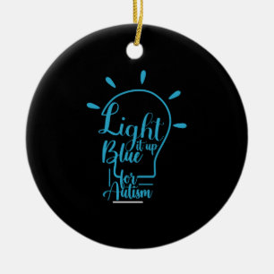 Autism Awareness Month Support Light It Up Blue Ceramic Tree Decoration