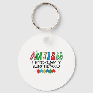 Autism Awareness Month Support Seeing The World Di Key Ring