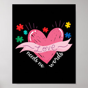Autism Awareness Month Valentine Day Love Needs No Poster
