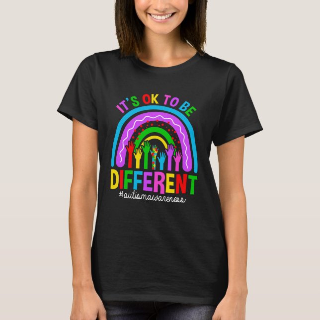 Autism Awareness Month Women Kids Be Autism Differ T-Shirt (Front)