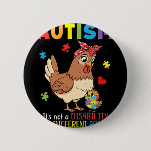 Autism Awareness Mother Chicken Different Ability 6 Cm Round Badge