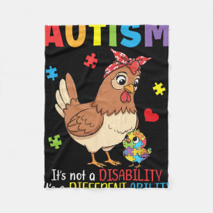 Autism Awareness Mother Chicken Different Ability Fleece Blanket