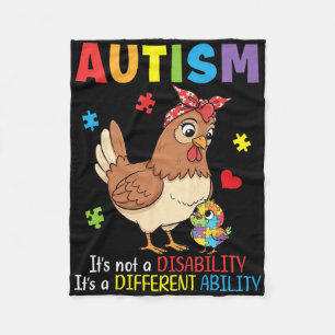 Autism Awareness Mother Chicken Different Ability Fleece Blanket