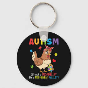 Autism Awareness Mother Chicken Different Ability Key Ring