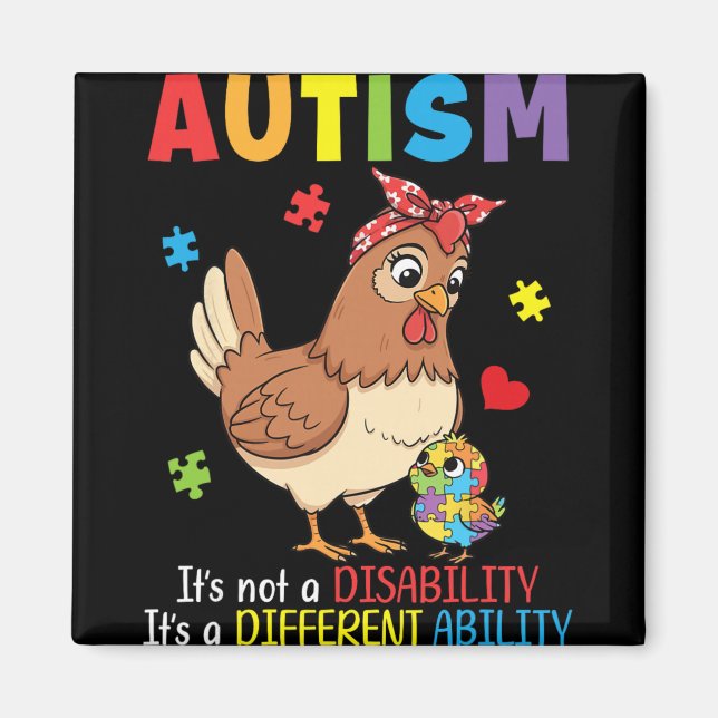 Autism Awareness Mother Chicken Different Ability  Magnet (Front)