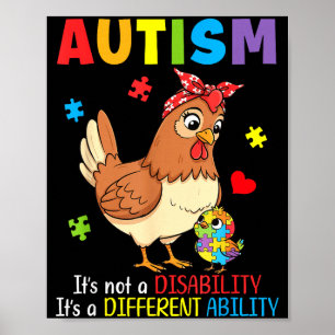 Autism Awareness Mother Chicken Different Ability Poster