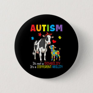 Autism Awareness Mother Cow Different Ability Puzz 6 Cm Round Badge