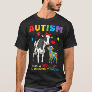 Autism Awareness Mother Cow Different Ability Puzz T-Shirt