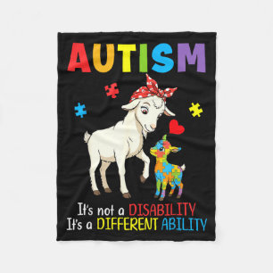 Autism Awareness Mother Goat Different Ability Puz Fleece Blanket