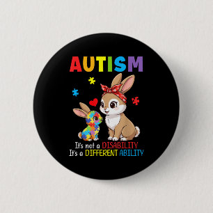 Autism Awareness Mother Rabbit Different Ability S 6 Cm Round Badge