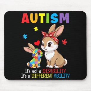 Autism Awareness Mother Rabbit Different Ability S Mouse Mat