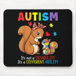 Autism Awareness Mother Squirrel Different Ability Mouse Mat