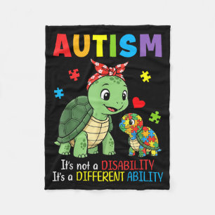 Autism Awareness Mother Turtle Different Ability S Fleece Blanket