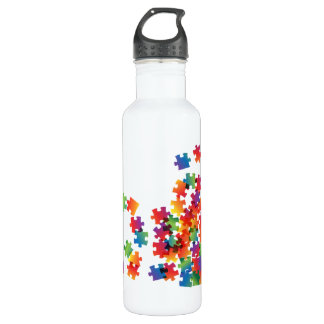 Autism Awareness Multicolor Puzzle 710 Ml Water Bottle