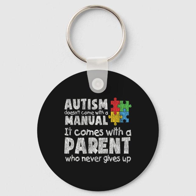 Autism Awareness Mum Dad Parents Autistic Kids Awa Key Ring (Front)