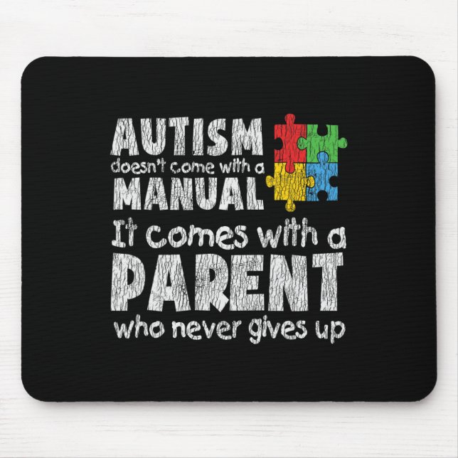 Autism Awareness Mum Dad Parents Autistic Kids Awa Mouse Mat (Front)