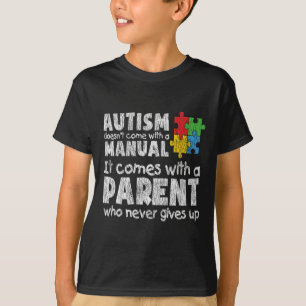 Autism Awareness Mum Dad Parents Autistic Kids Awa T-Shirt
