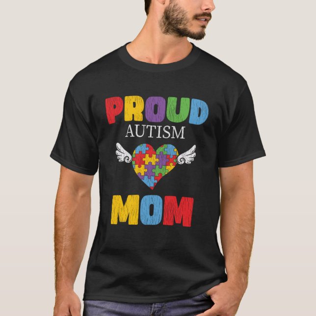 Autism Awareness Mum Proud Autistic Son Daughter M T-Shirt (Front)